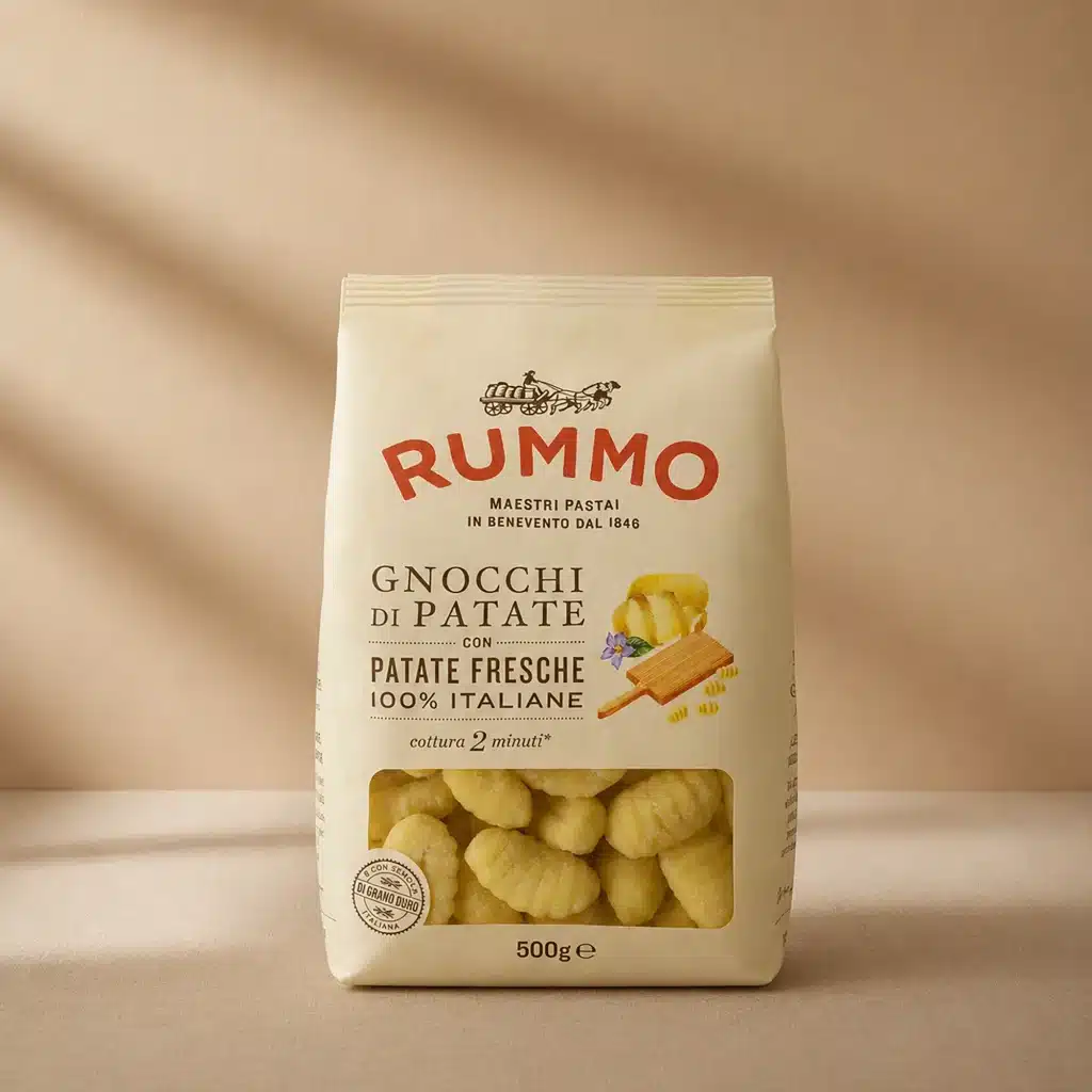 Gnocchi de patata sin gluten Rummo, elaborados con patatas frescas 100% italianas.